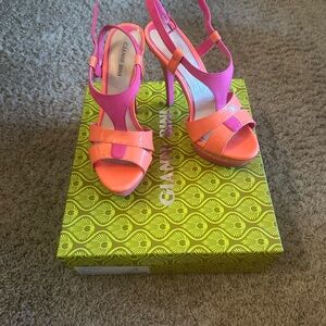 Gianni Bini Skye Open Toe back Buckle Pink/coral